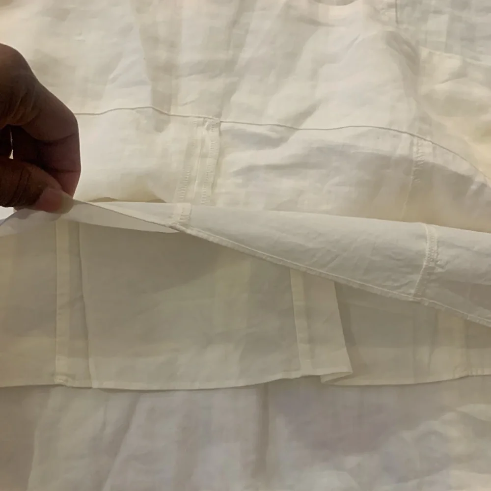 Everlane *Flaw Flax Linen Dress Off White 6 Sleeveless V-neckline Midi Travel